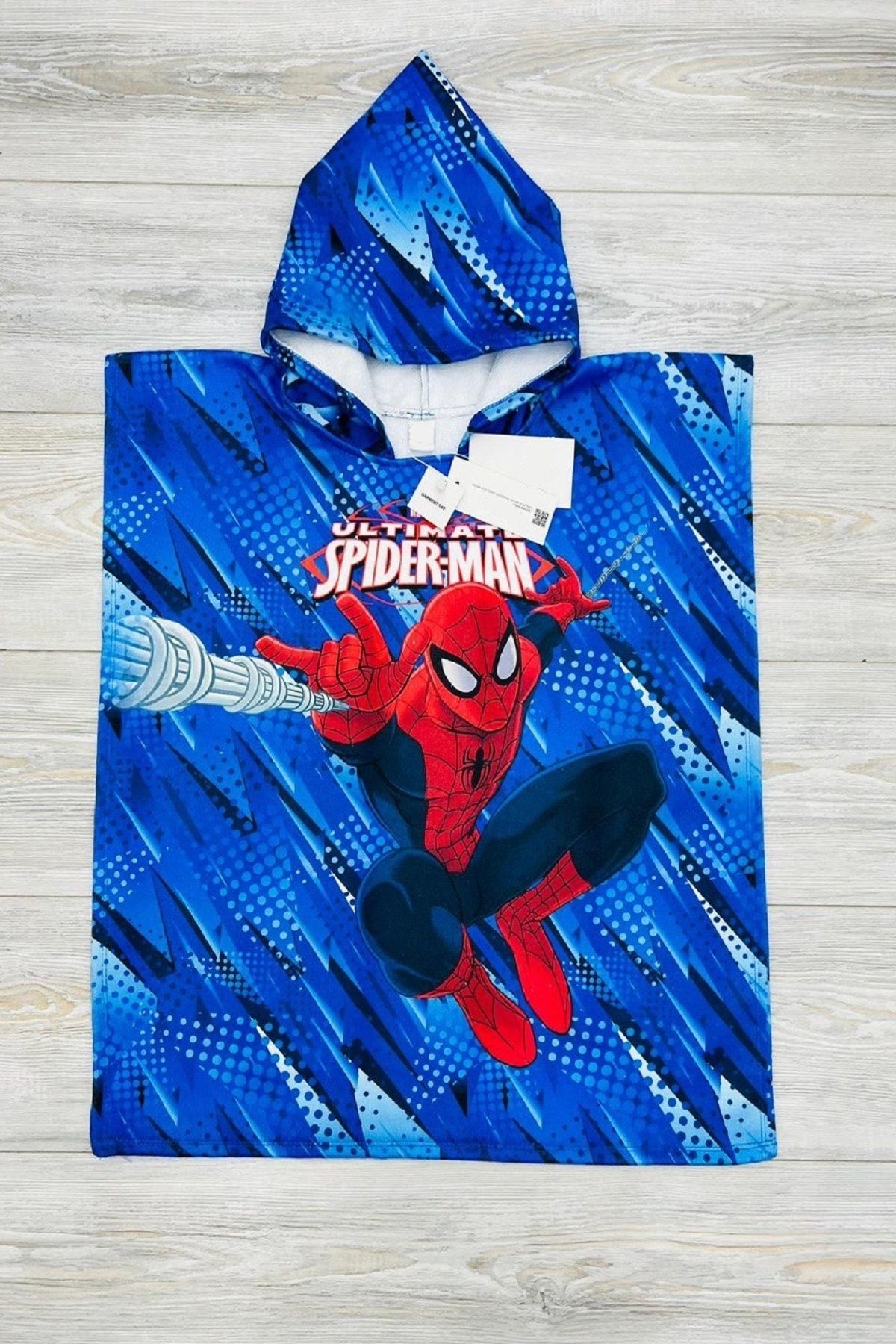 Spiderman towel with outlet hood