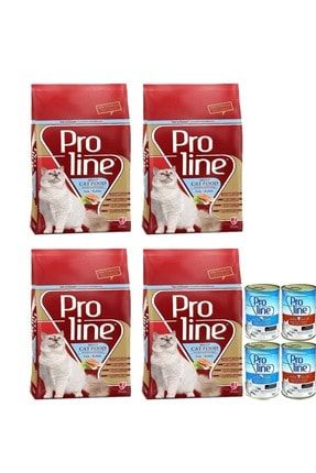Proline Balıklı Kedi Maması 1.5 Kg X 4 Adet + Proline Karışık Kedi Konservesi 415 Gr X 4 Adet ST01190