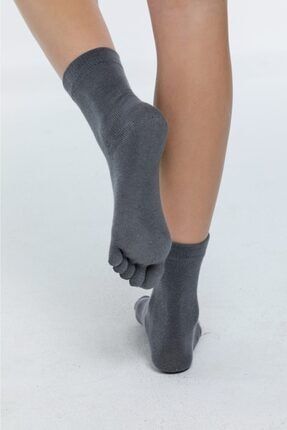 Kadın Platin Renk Pamuk Parmaklı Çorap TS-0202