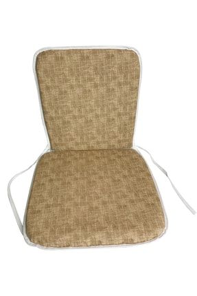 4 Adet Arkalıklı Sandalye Minderi Arkalıklı Minder Bahçe Sandalye Minder - Kapuçino CNT0074-4