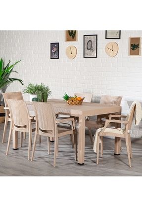 sandalie rattan dikdortgen beyaz masa takimi bahce balkon fiyati yorumlari trendyol