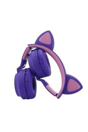 Bluetooth Kedi Kulaklık Yüksek Ses Akıllı Renkli Led Işıklı Uzun Şarj 12 Saat Fazla Şarj Süresi TG-028C