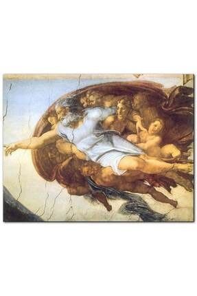 Ahşap Tablo Michelangelo Insanın Yaratılışı Ve Yüce Tanrı Yatay-15454 -35-50