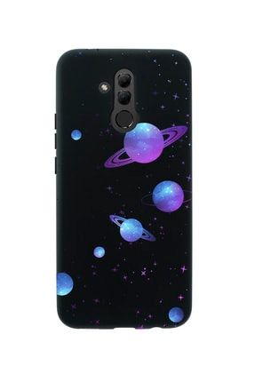 Huawei Mate 20 Lite Galaxy And Stars Premium Silikonlu Siyah Telefon Kılıfı MCHM20LGASTR