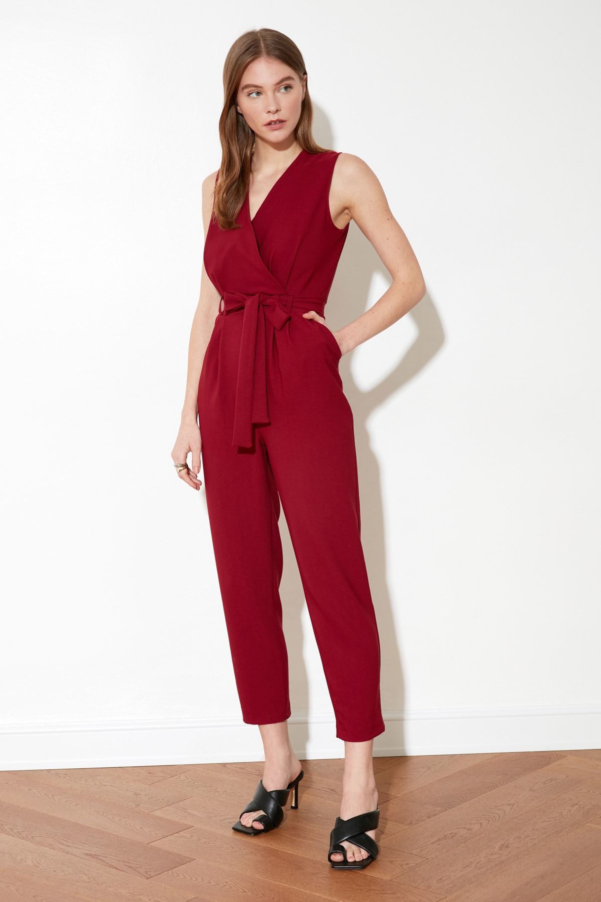 Trendyol Collection Jumpsuit Burgundy Fitted Trendyol