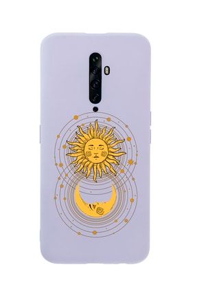 Oppo Reno 2z Moon And Sun Premium Silikonlu Lila Telefon Kılıfı MCOPR2ZLMAS