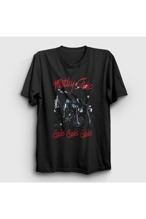 Unisex Siyah Girls Mötley Crüe T-shirt 167080tt