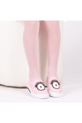 Azra Desenli Tül File Kız Çocuk Külotlu Çorap(BEYAZ) (10) M1329M