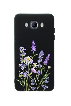 Samsung J7 2016 Lavender Premium Silikonlu Siyah Telefon Kılıfı MCSAMJ716LLVN