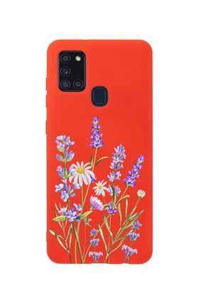 Samsung A21s Lavender Premium Silikonlu Kırmızı Telefon Kılıfı MCSAMA21SLLVN