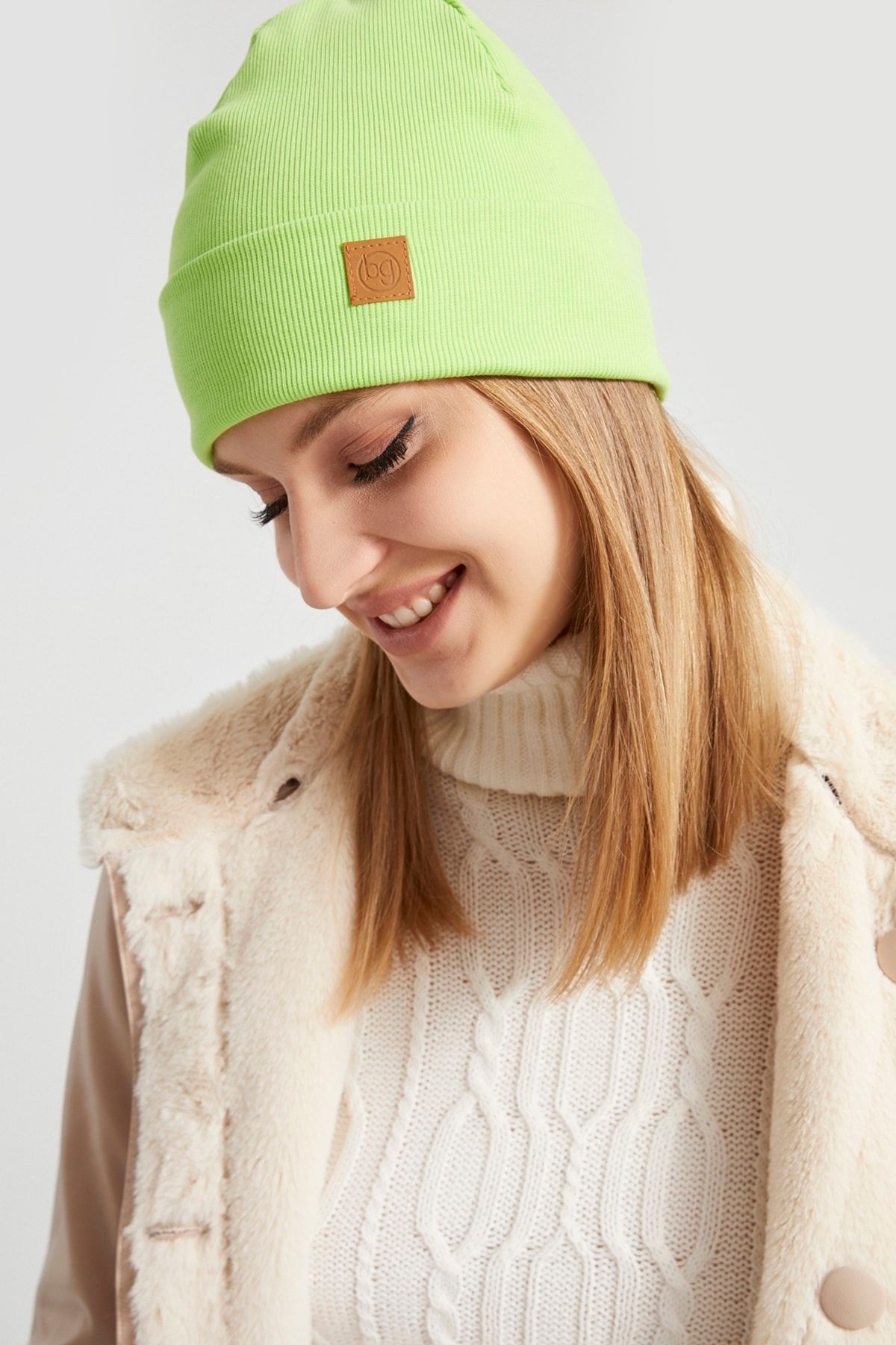 Green wooly hat store