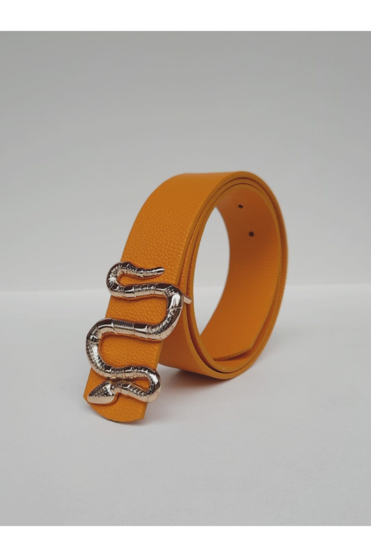 Women's Mustard Yellow Belt Gold Buckle Jean Belt with Snake Buckle,Jacket Belt,Pants Belt