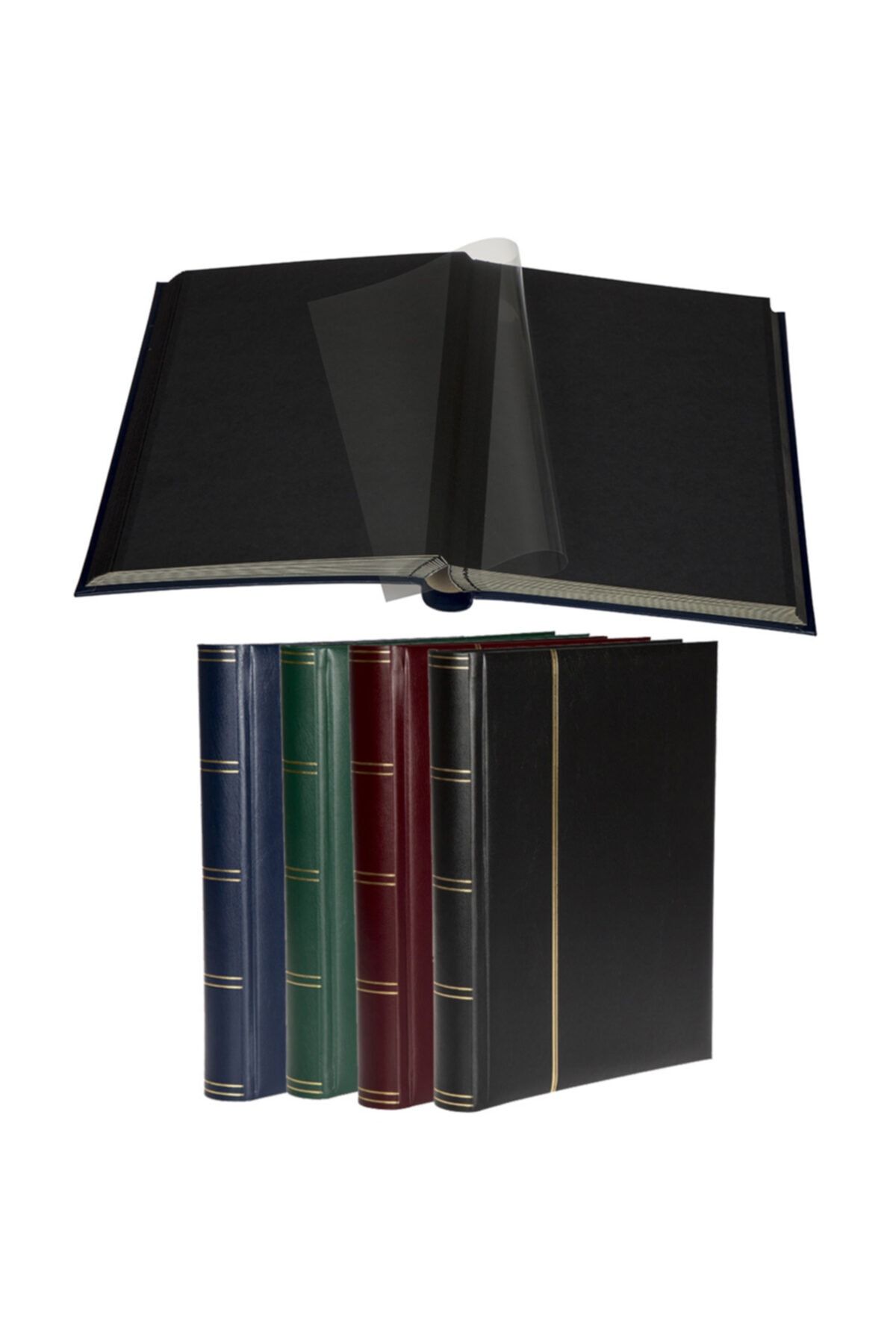 Leuchtturm-Acid Free Luxury Photo Album, Plain and Black Background (LSP4/32-1/350), Navy Blue Cover 4