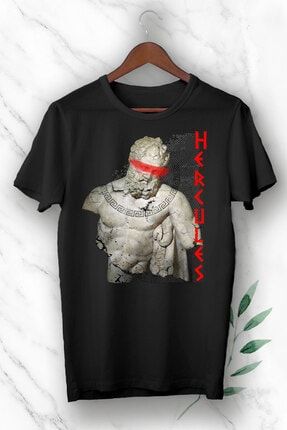 Mitoloji Herkül Herakles Baskılı Siyah Unısex Tişört GNC 55