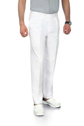 Erkek Beyaz Aşçı Pantolonu THBPNT-MB005