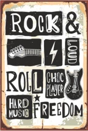 Rock Roll Festival Retro Ahşap Poster 20x30 cm 9188603344052