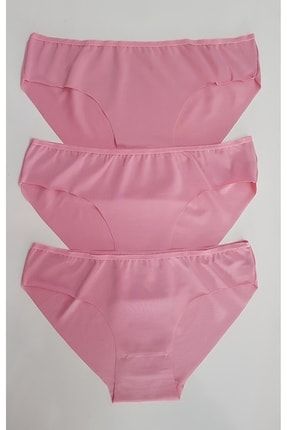 3'lü Pk Lazer Kesim Iz Yapmaz Bikini Külot Pudra Renk LUXXA-1260011*