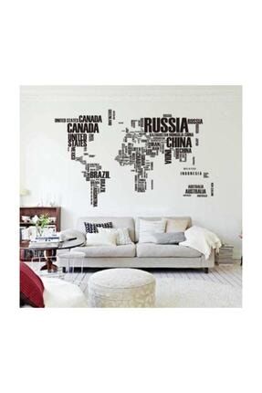 Dünya Haritası Ülke Adları Büyük Boyut Duvar Sticker Dünya Ülkeleri Atlas Megaboyut Dekor 72299818KT885