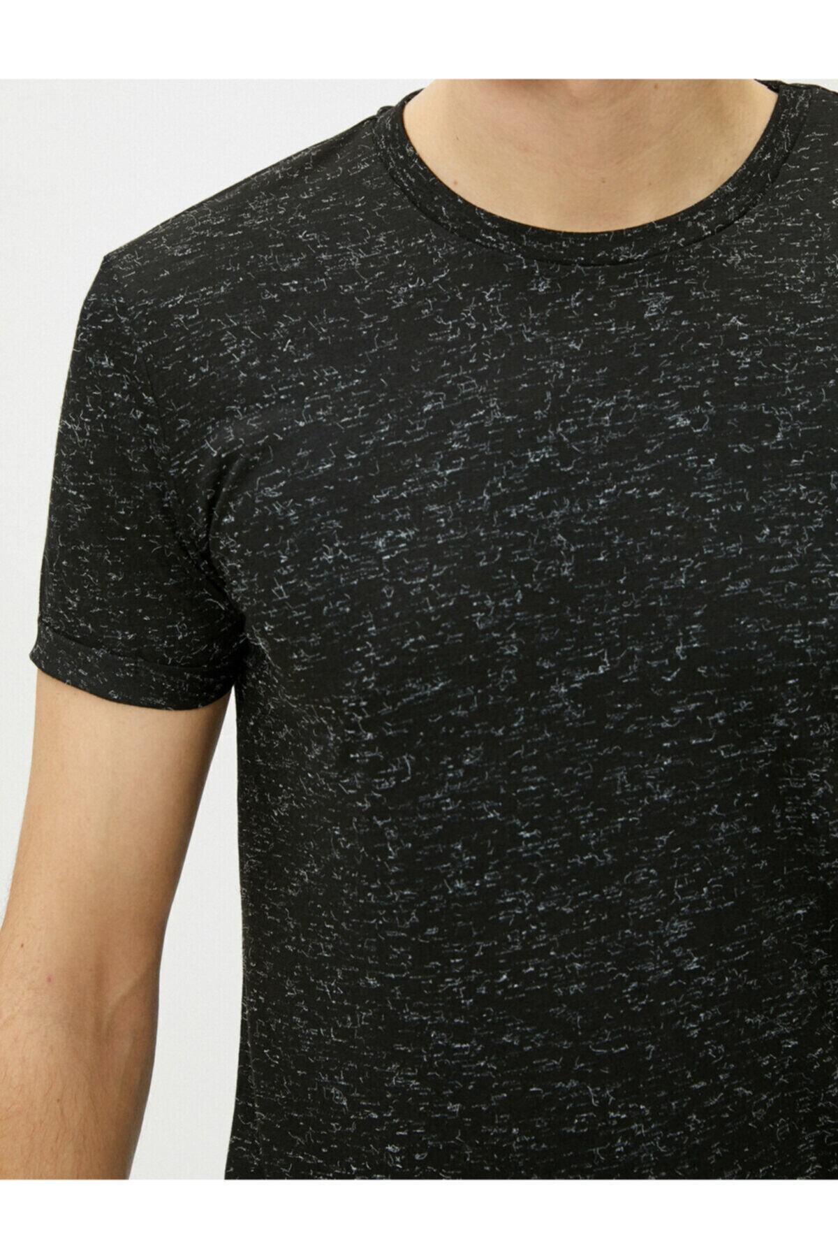 تیشرت مردانه مشکی کوتون | 1YAM12010OK اورجینال - تصویر 5
