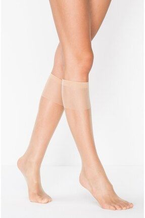 Kadın Açık Ten Fit 15 Denye Parlak Burnu Dikişsiz Dizaltı Pantolon Çorabı 6'lı 5003050