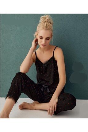Kadın Siyah Pijama Takım MİHRA-80115-CAG