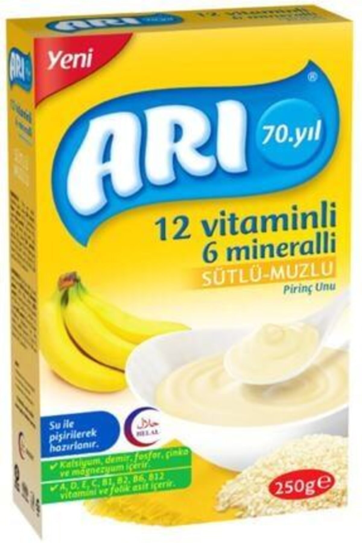 ARI Mama Sütlü Muzlu Pirinç Unu 250 gr 2 Paket fotoğrafı 2 (önizleme)