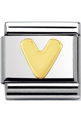 Unisex Gümüş Nomınatıon V Harfi Gold Bileklik 274079
