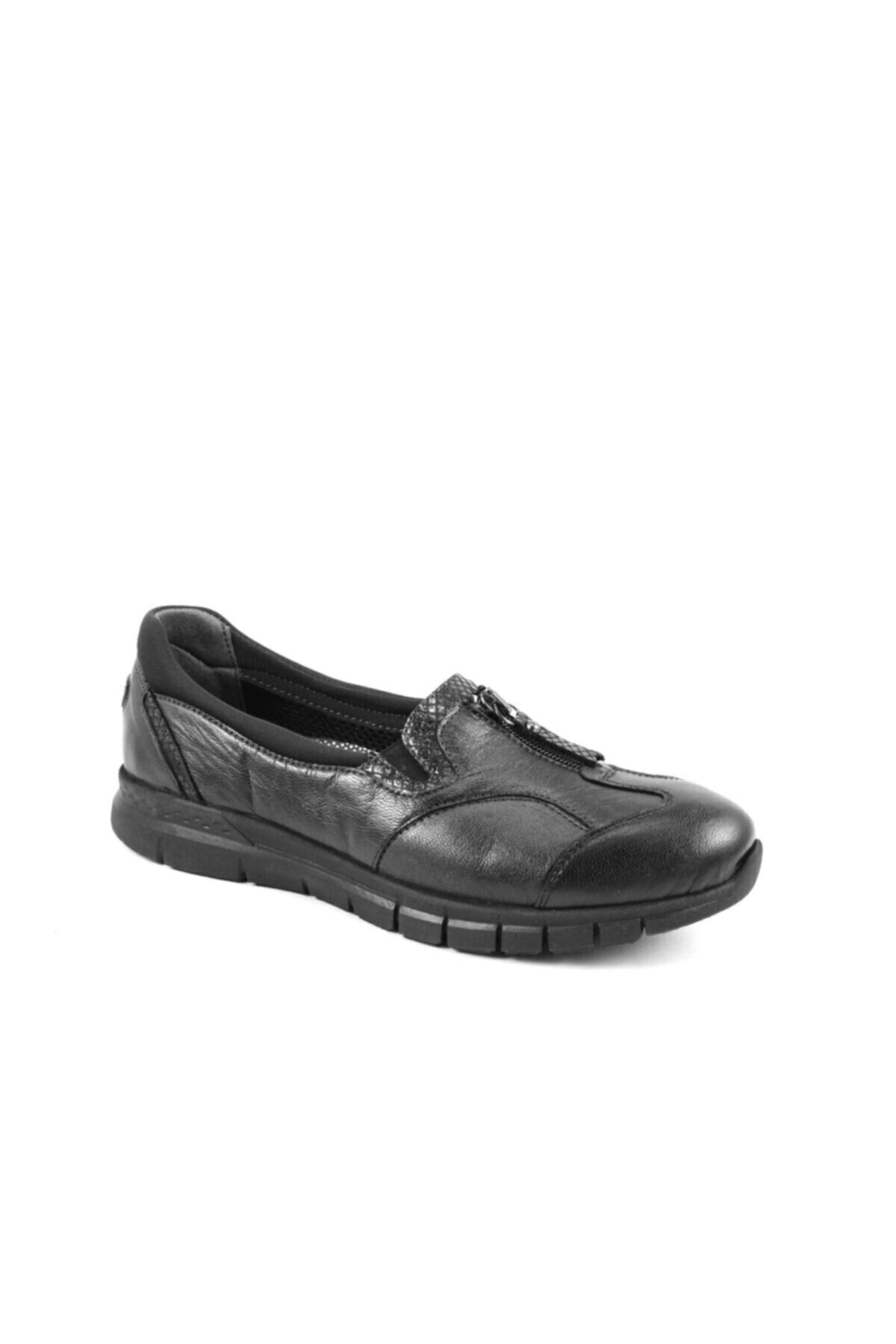 Forelli 29444 Kadın Siyah Deri Kemik Çıkıntısına Özel Comfort Ayakkabı