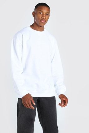 Erkek Beyaz Classic Sweatshirt SWT2SFLSWTERK