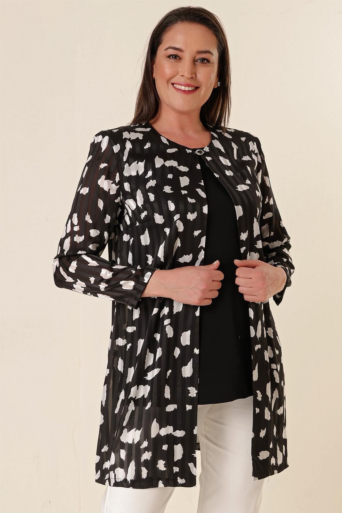 Black chiffon deals jacket plus size