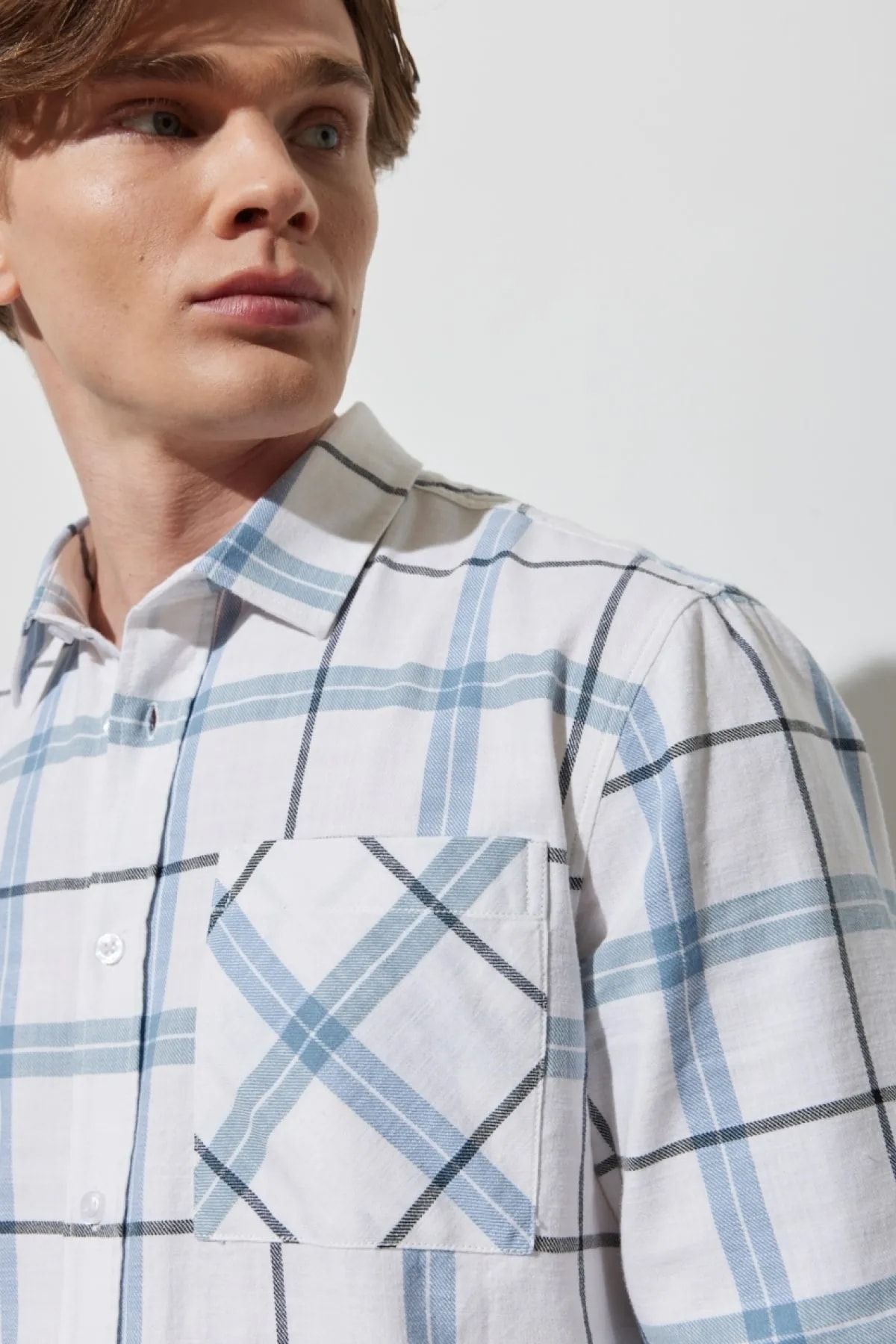 پیراهن / بلوز دکمه دار سفید مردانه مناسب برش راحت 100 ٪ آستین بلند پنبه Wrangler