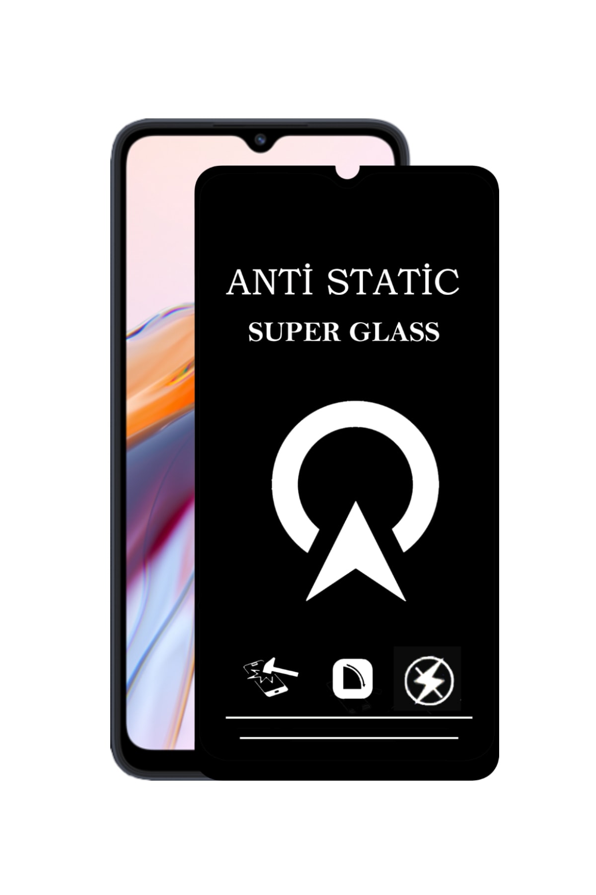 Xiaomi Redmi 12C Tam Kaplayan Anti Statik Çizilmez Safir Ekran Koruyucu Cam