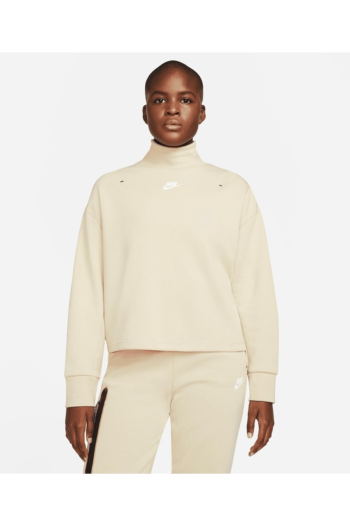 Nike Tech Fleece Turtleneck Sweatshirt In Gray Heather