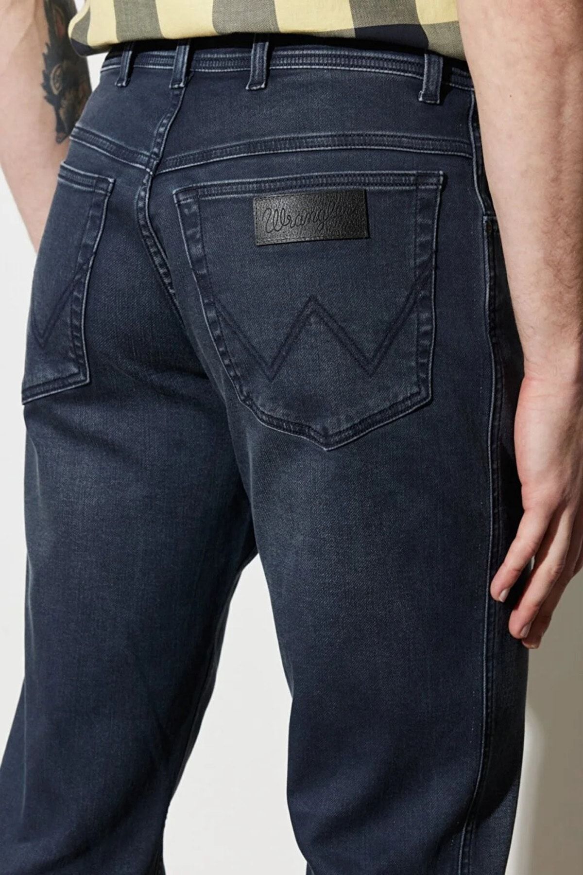 شلوار آبی مردانه جین با قابل انعطاف مستقیم و تگزاس ، Wrangler