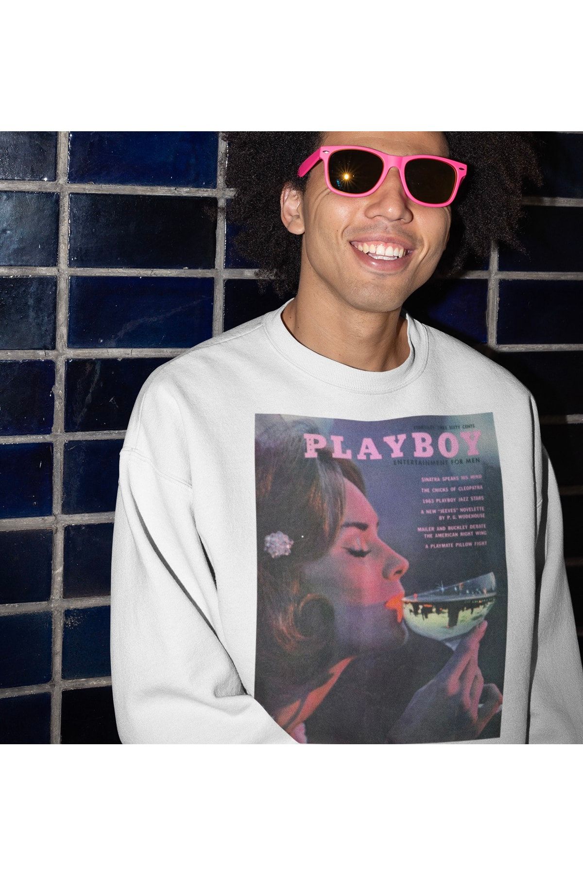 Urbanstadt Playboy Nyc White Sweatshirt Trendyol