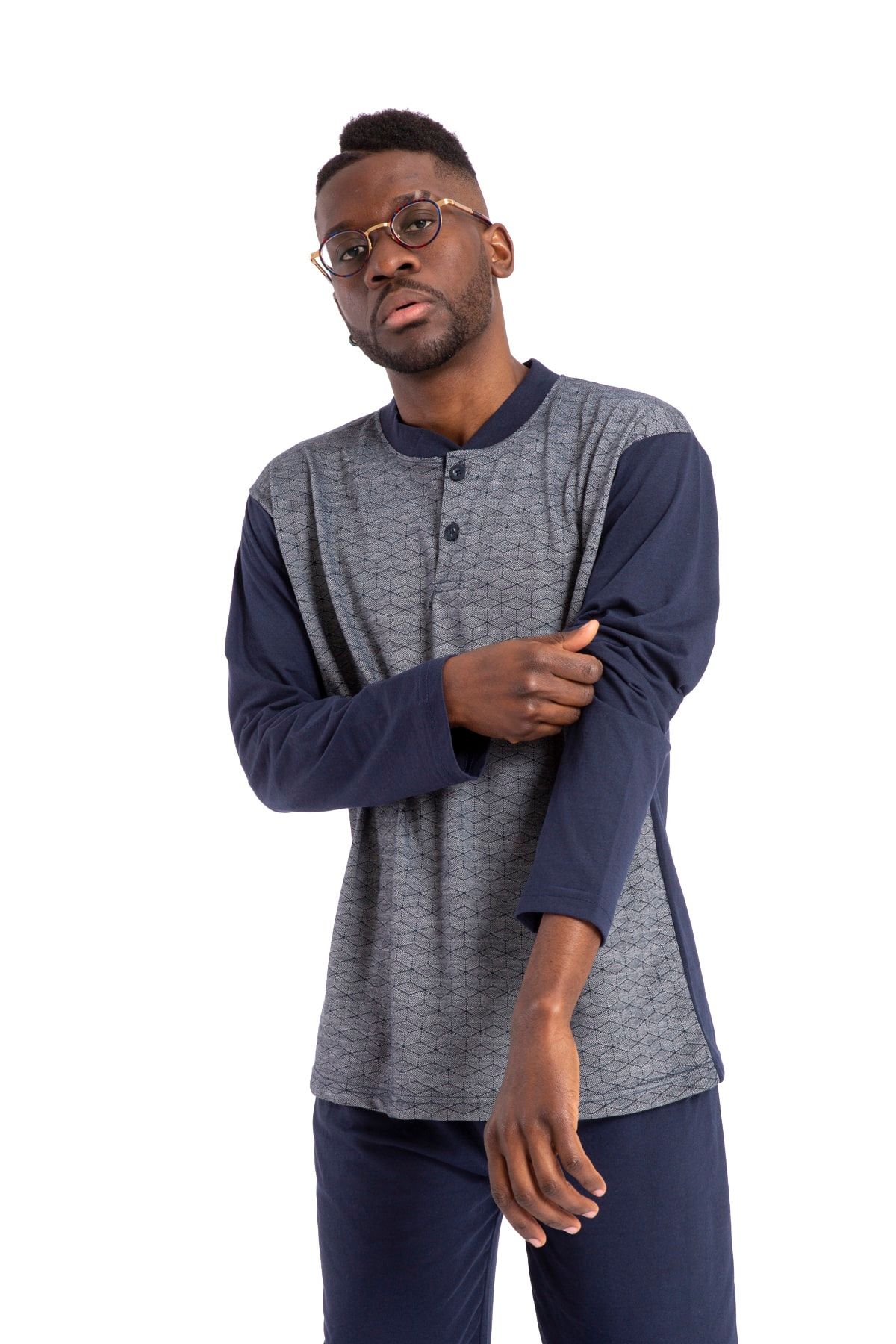 Big Love Men s Pajama Set Long Sleeve Medium Thick 1001 Trendyol