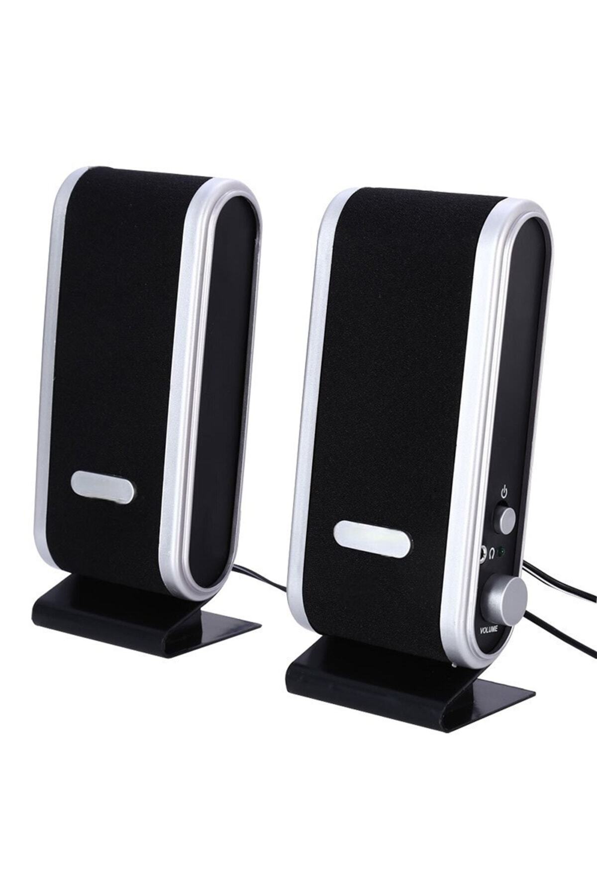 nelerbulurum Açma Kapama Düğmeli Ince Ve Şık Tasarımlı Kulaklık Takılabilir Usb 2.0 Siyah 1+1 Usb Hoparlör