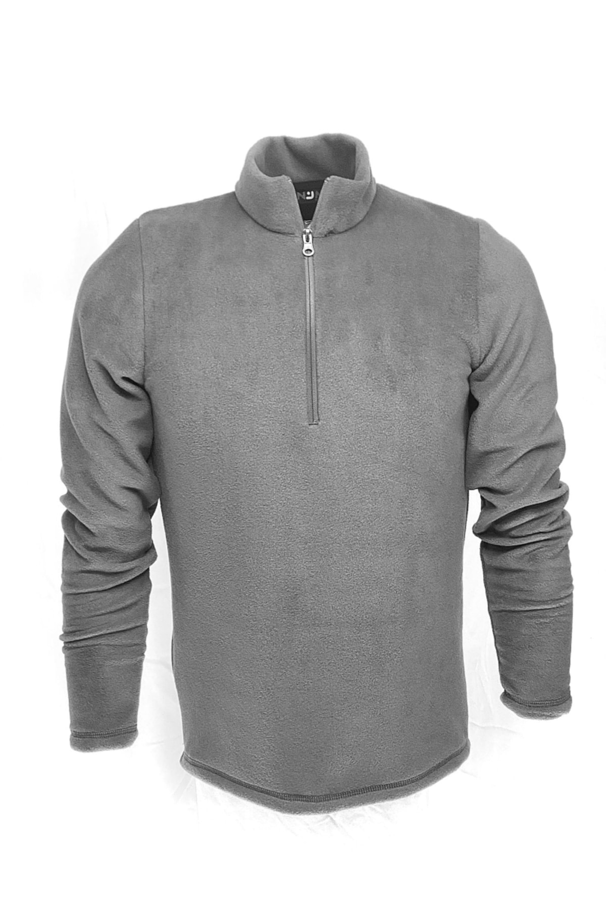 Butik Füme İçi ve Dışı Polar Sweatshirt.Soğuk Geçirmez Tüylenmeyen Yarım Fermuarlı Dik Yaka Regular Fit