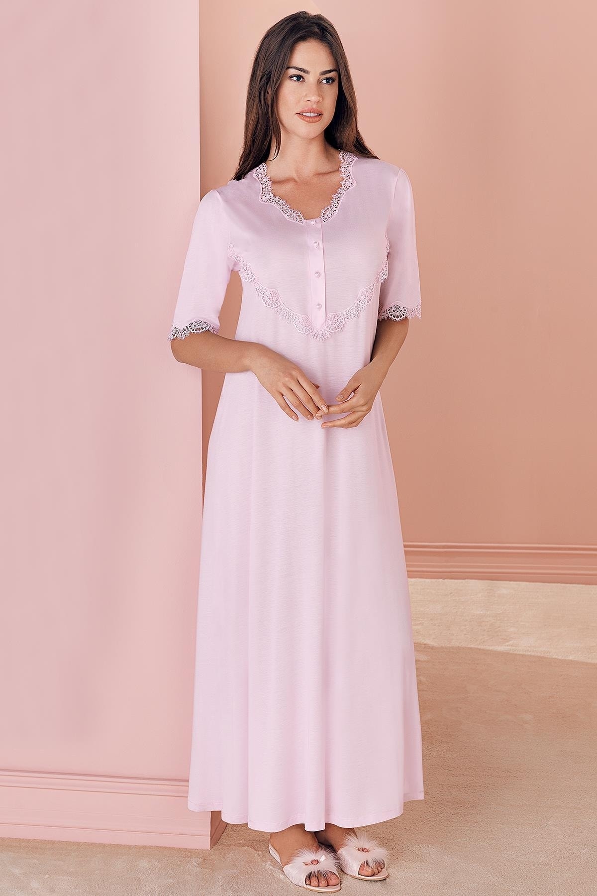 Espuar Kadın 381 Penye Rahat Lohusa Tek Gecelik