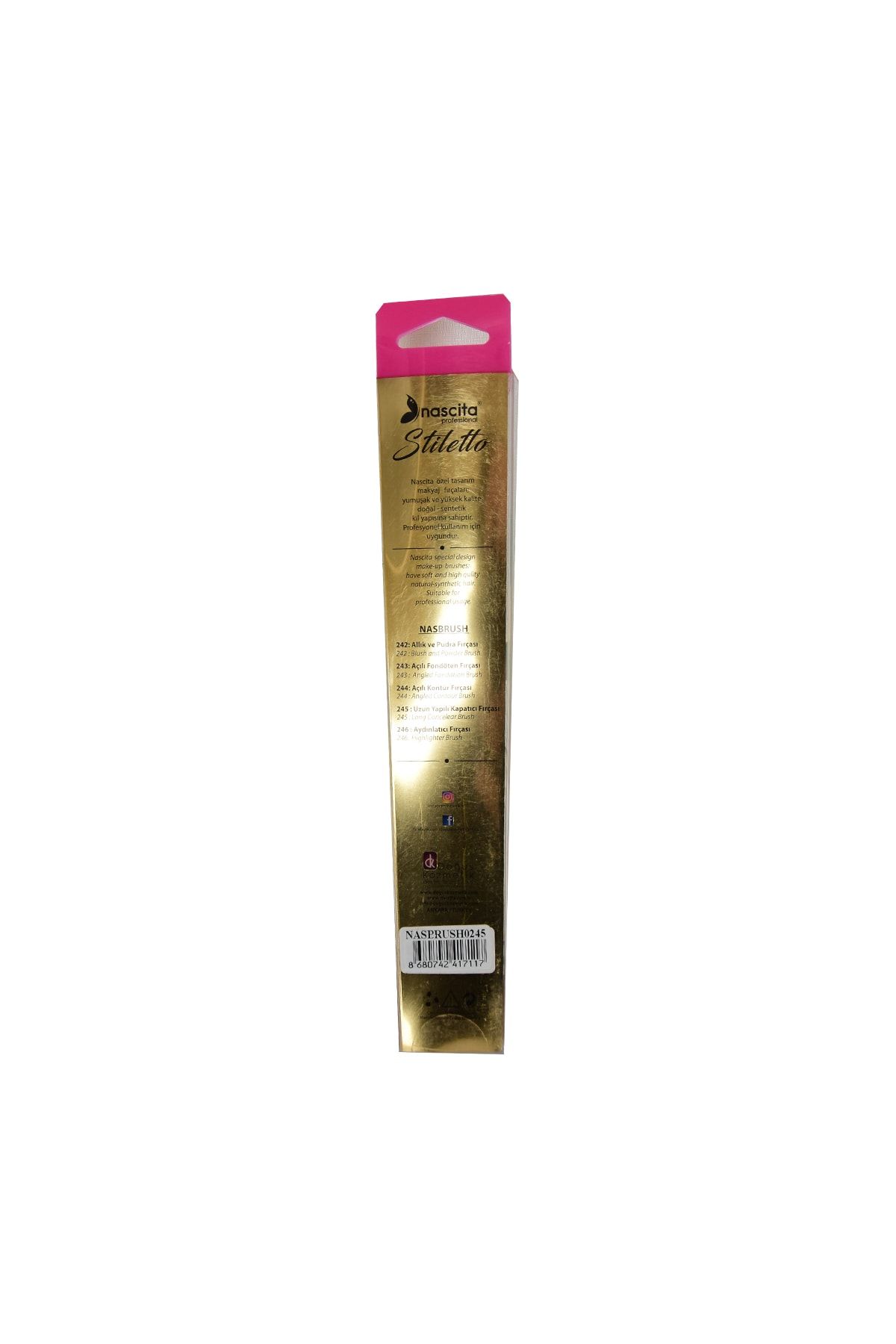 برس آرایشی کانسیلر بلند حرفه ای Stiletto - 245 Long Concelear Brush Nascita