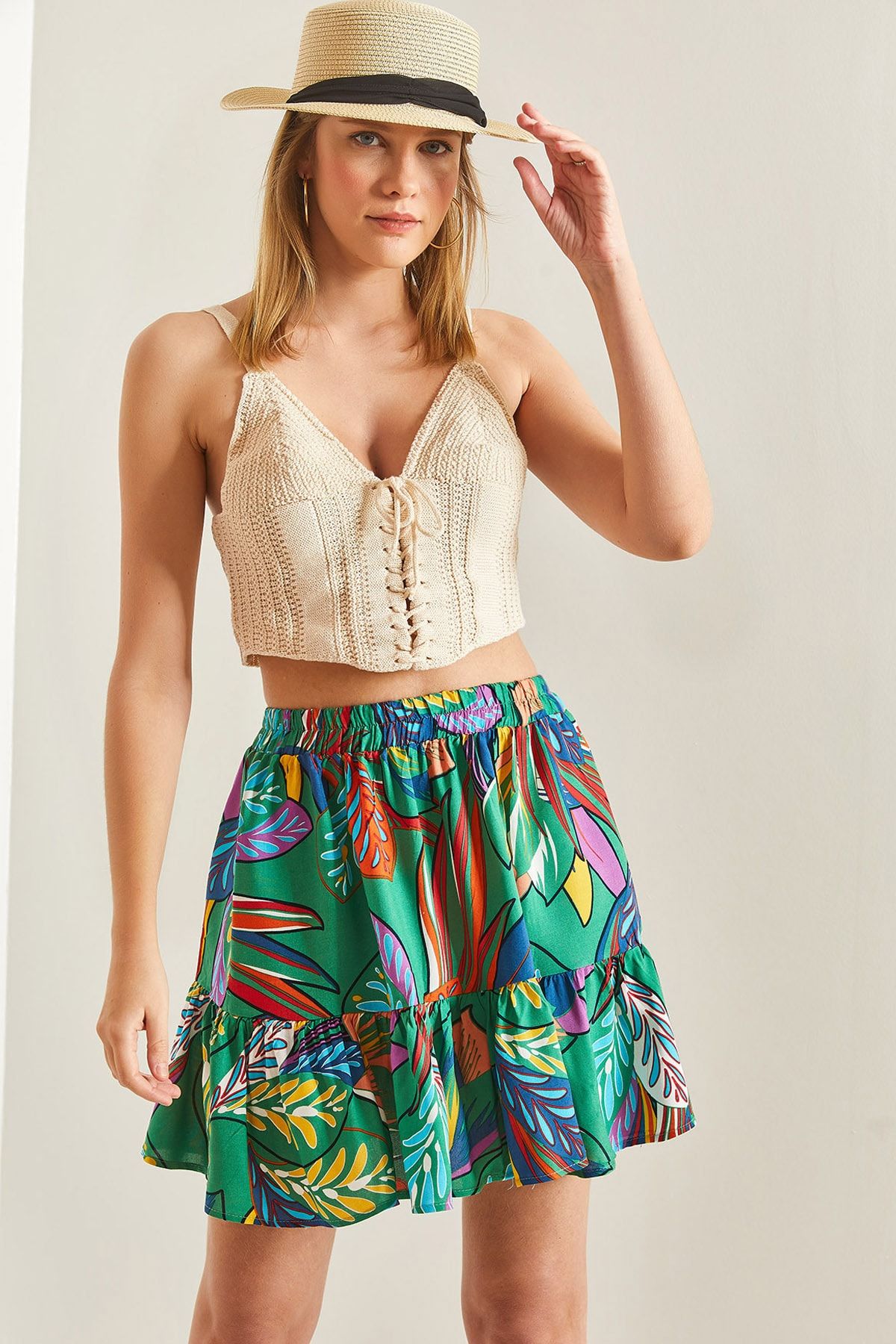 Patterned skirt mini hotsell