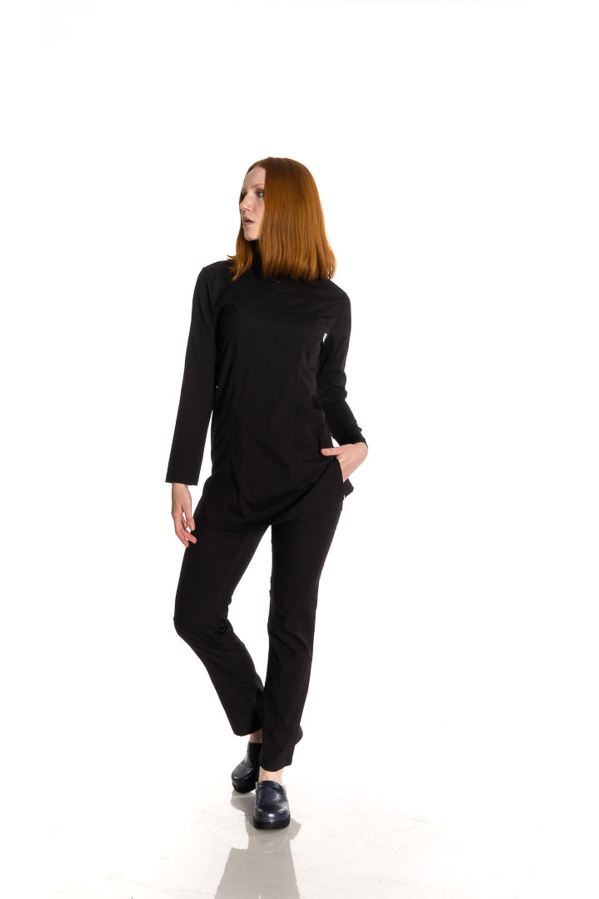 TIPMOD-Lycra Black Tunic Hijab Nurse Jersey 5