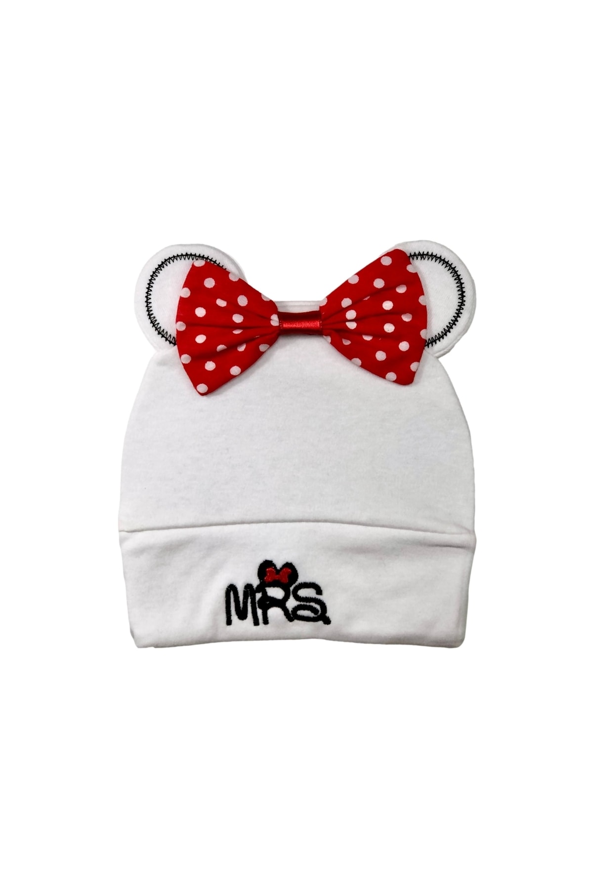 Baby Combed Cotton Embroidered Beanie Mini & Mini (Front Band Double Layered)