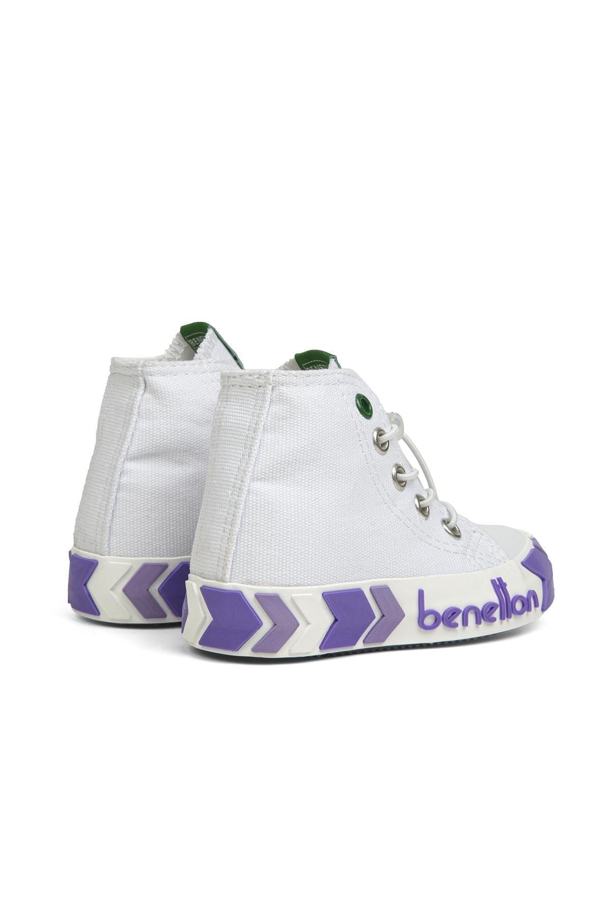 ® | Bn-30646 - 3394 یاسی سفید - کتانی بچه گانه Benetton اورجینال - تصویر 3