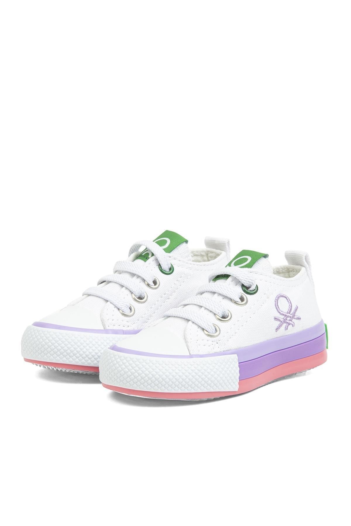 Benetton ® | Bn-30652 - 3394 یاسی سفید کفش ورزشی بچه گانه