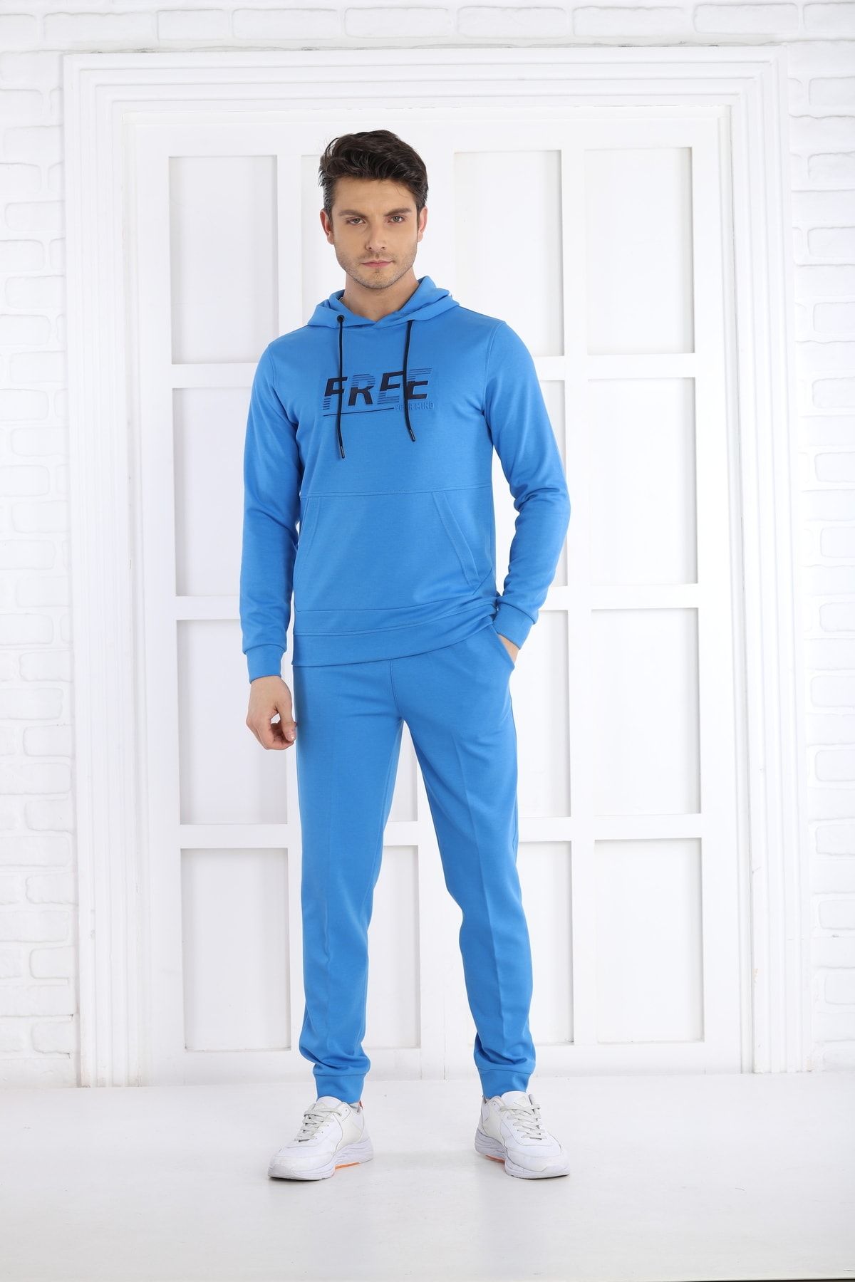 Blue sweat suit best sale