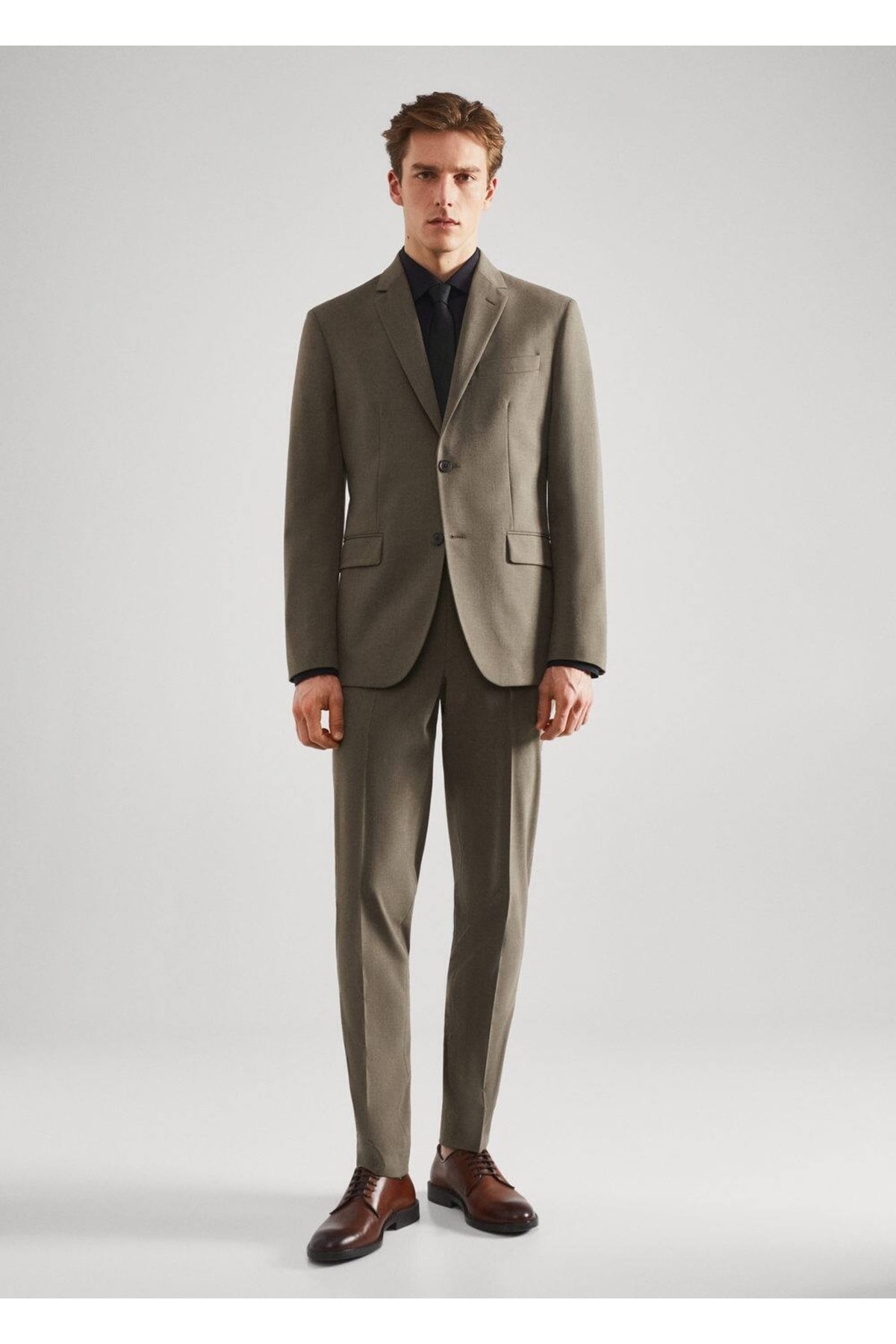 شلوار مردانه خاکی منگوMANGO Man | 47005585 اورجینال - تصویر 2