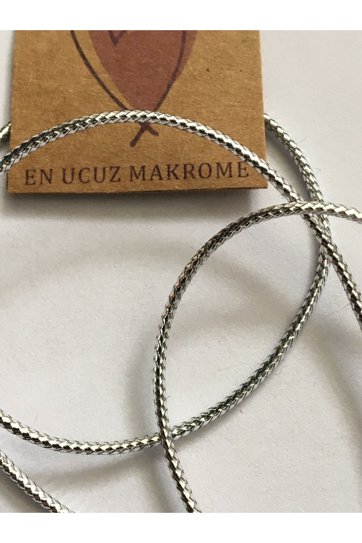 Makromİps-حبل مساعد مكرامية (10 أمتار) فضي فضي لامع أحادي اللون لتنظيم الحفلات سلسلة مفاتيح 3