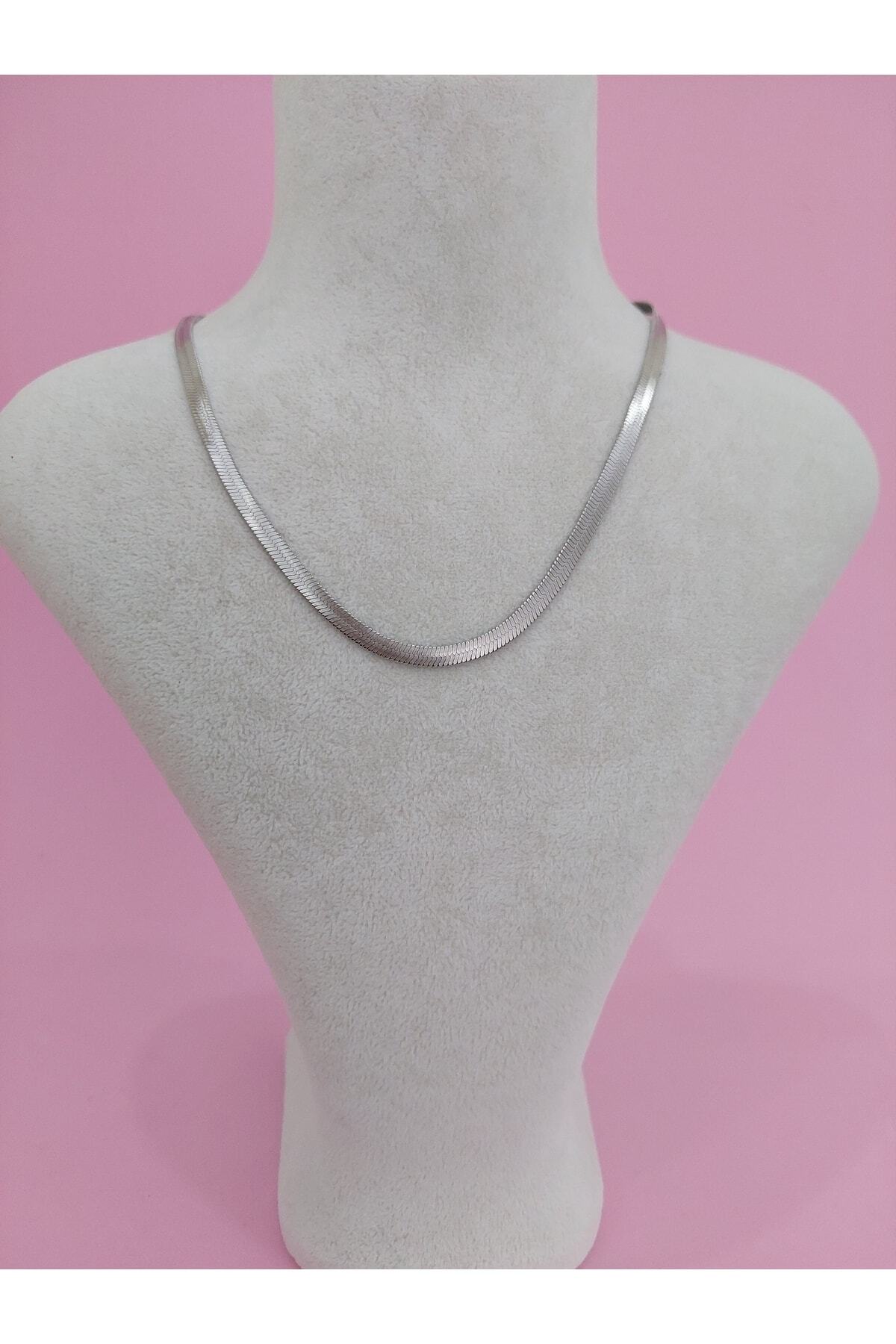 40cm Steel Italian Chain Silver Color Women's Necklace