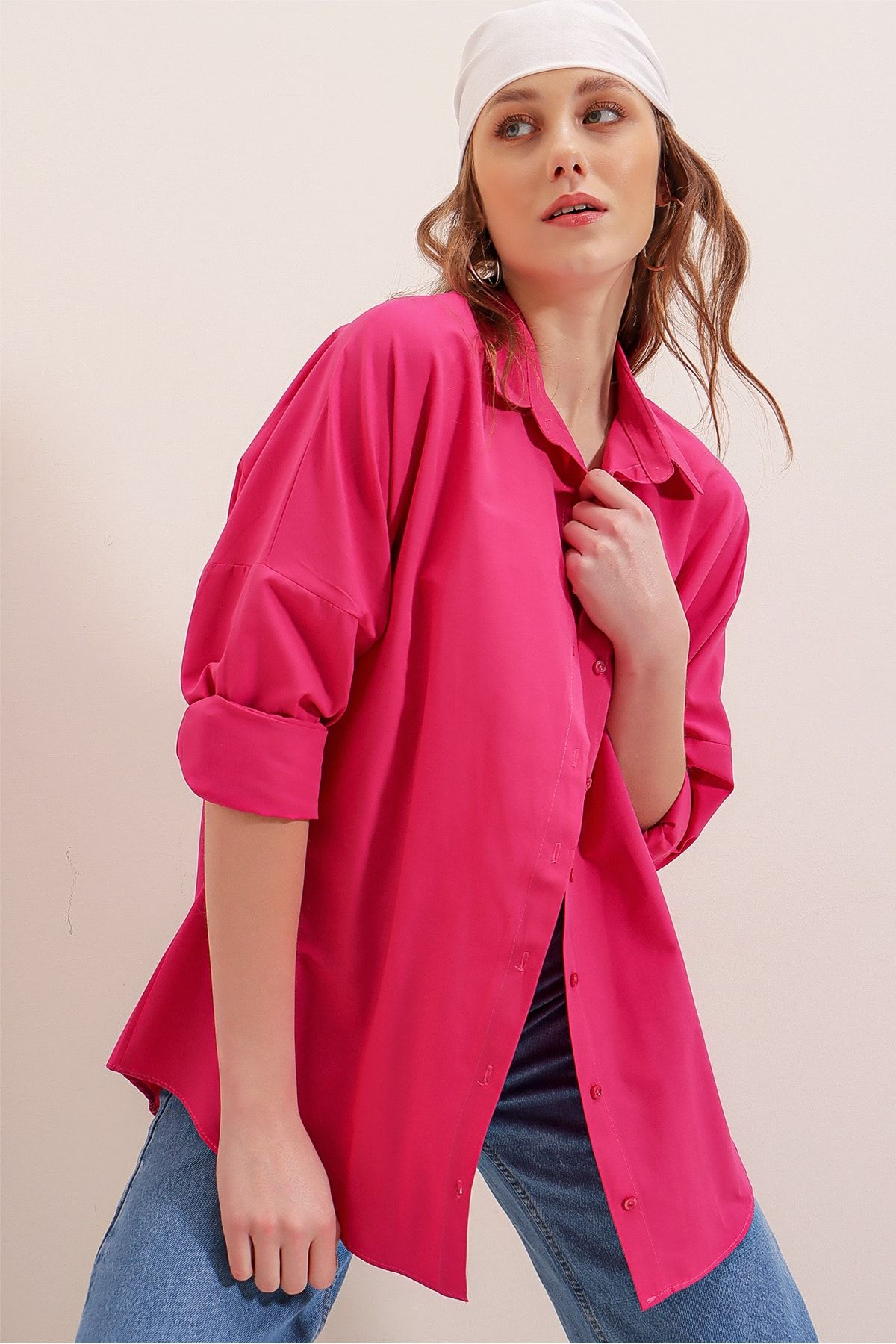 Pattaya Hemd Rosa Oversized